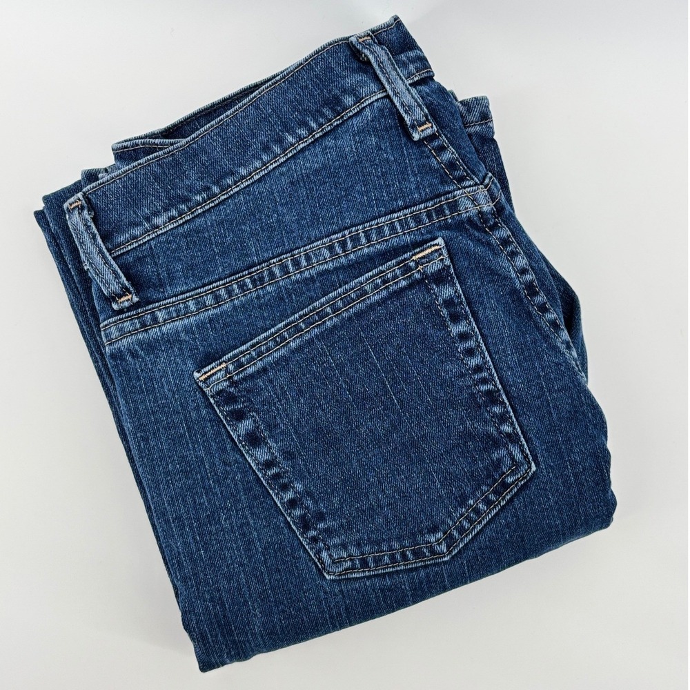 Cabelas Womens Straight Leg Jeans Dark Wash Denim Blue Pants Size 4R